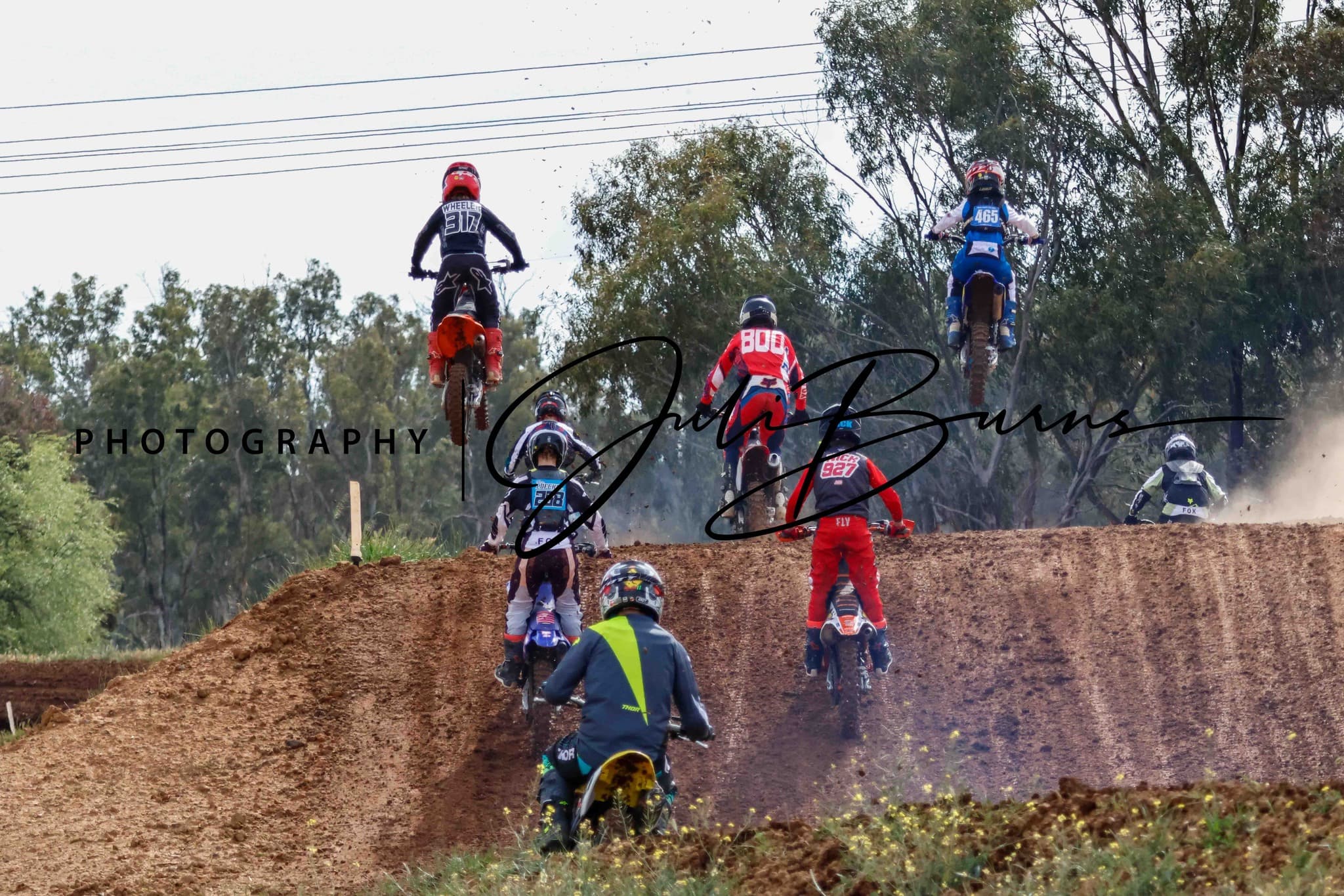 Motocross rider mid-jump